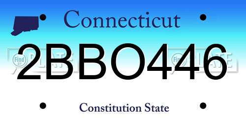 2BBO446 Connecticut License Plate
