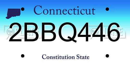 2BBQ446 Connecticut License Plate