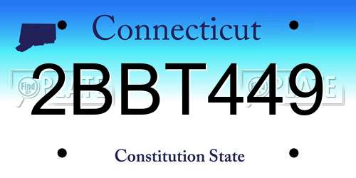 2BBT449 Connecticut License Plate