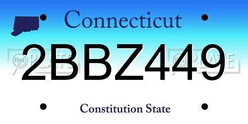 2BBZ449 Connecticut License Plate
