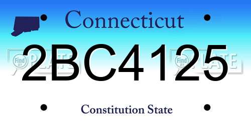 2BC4125 Connecticut License Plate