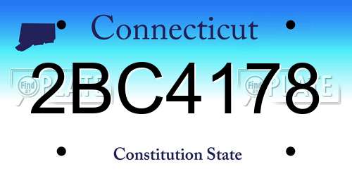2BC4178 Connecticut License Plate