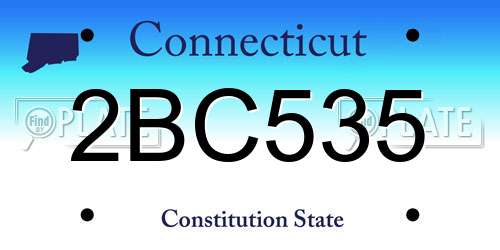 2BC535 Connecticut License Plate