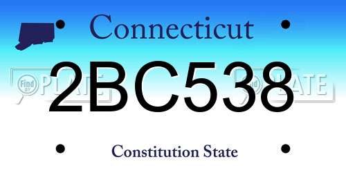 2BC538 Connecticut License Plate