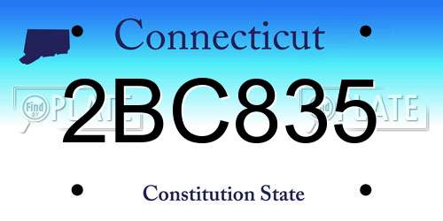 2BC835 Connecticut License Plate