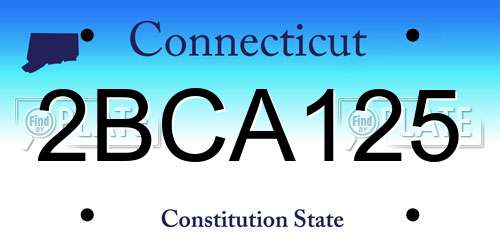 2BCA125 Connecticut License Plate