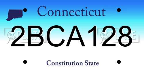 2BCA128 Connecticut License Plate
