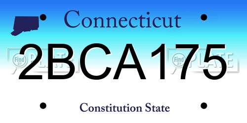2BCA175 Connecticut License Plate