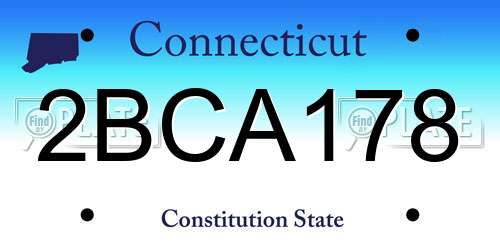 2BCA178 Connecticut License Plate