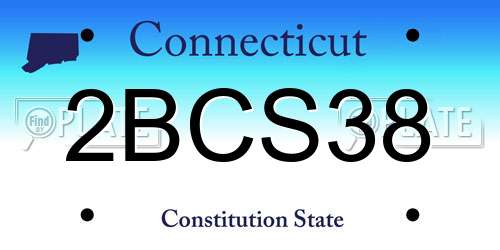 2BCS38 Connecticut License Plate