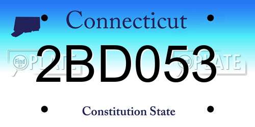 2BD053 Connecticut License Plate