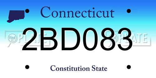 2BD083 Connecticut License Plate