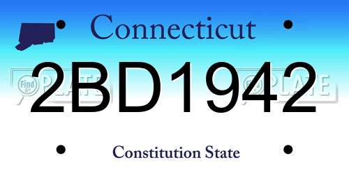 2BD1942 Connecticut License Plate