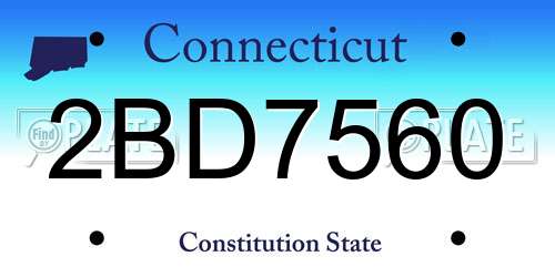2BD7560 Connecticut License Plate