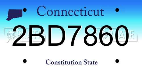 2BD7860 Connecticut License Plate