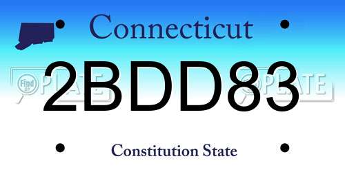 2BDD83 Connecticut License Plate