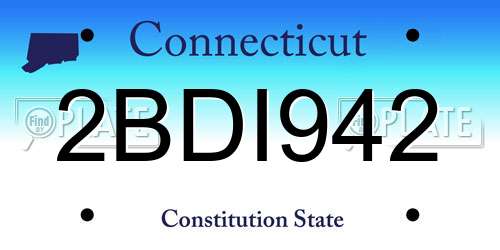 2BDI942 Connecticut License Plate