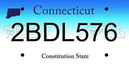 2BDL576 Connecticut License Plate