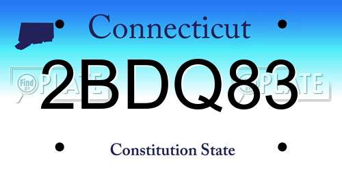 2BDQ83 Connecticut License Plate
