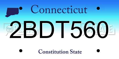 2BDT560 Connecticut License Plate