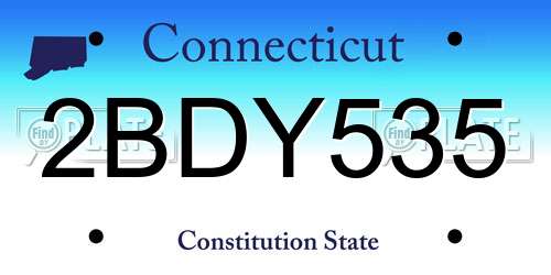 2BDY535 Connecticut License Plate