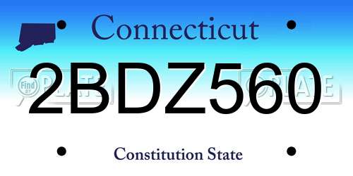 2BDZ560 Connecticut License Plate