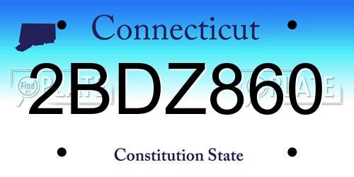 2BDZ860 Connecticut License Plate