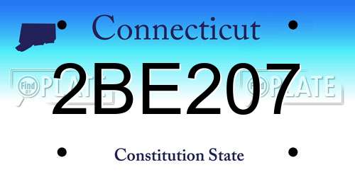 2BE207 Connecticut License Plate