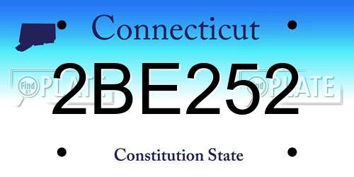2BE252 Connecticut License Plate