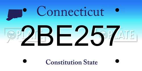 2BE257 Connecticut License Plate