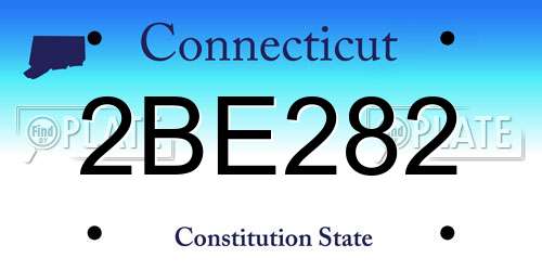2BE282 Connecticut License Plate