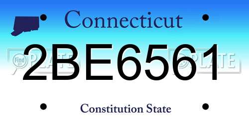 2BE6561 Connecticut License Plate