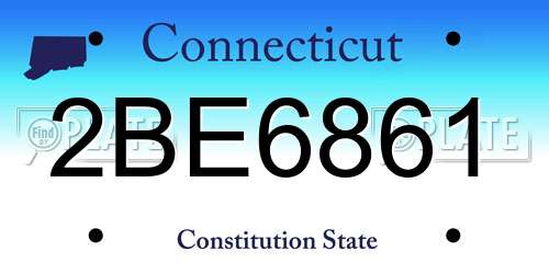 2BE6861 Connecticut License Plate