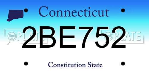 2BE752 Connecticut License Plate