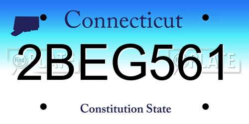 2BEG561 Connecticut License Plate