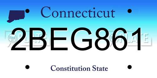 2BEG861 Connecticut License Plate