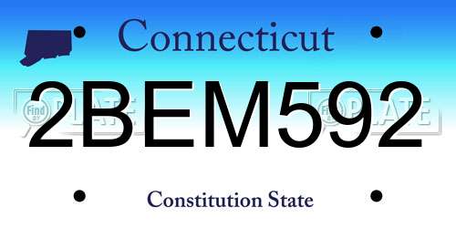 2BEM592 Connecticut License Plate