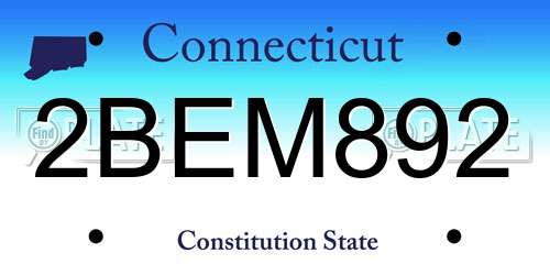 2BEM892 Connecticut License Plate