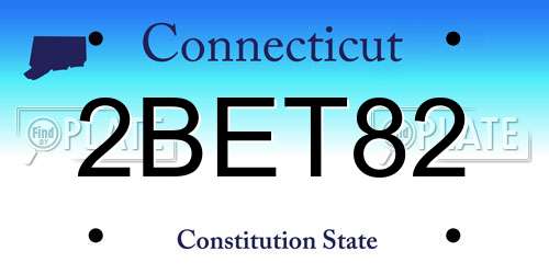 2BET82 Connecticut License Plate