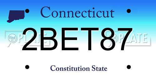 2BET87 Connecticut License Plate