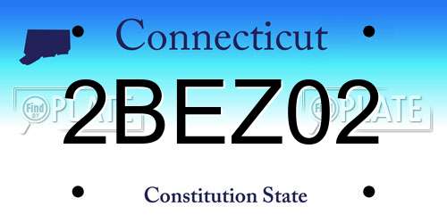 2BEZ02 Connecticut License Plate