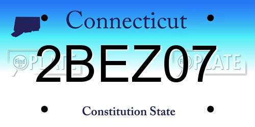 2BEZ07 Connecticut License Plate