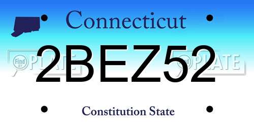 2BEZ52 Connecticut License Plate