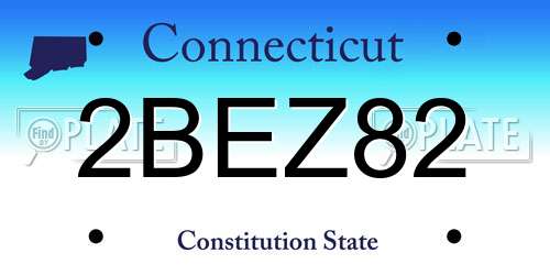 2BEZ82 Connecticut License Plate