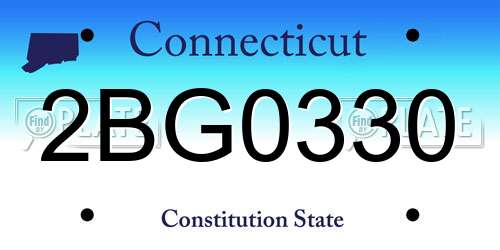 2BG0330 Connecticut License Plate