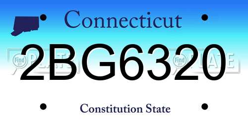 2BG6320 Connecticut License Plate