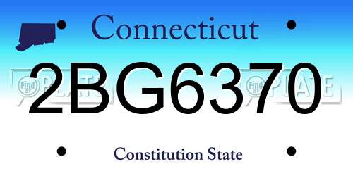 2BG6370 Connecticut License Plate