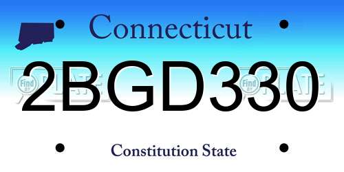 2BGD330 Connecticut License Plate
