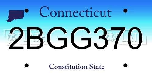2BGG370 Connecticut License Plate
