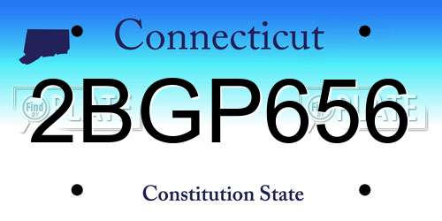 2BGP656 Connecticut License Plate